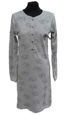 Camicia da notte con Manica Lunga. Caldo Cotone. DOLCI CHICCHE - 1410. Grigio.