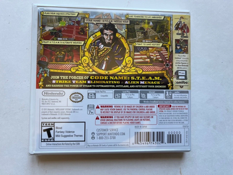 Code Name S.T.E.A.M. (Nintendo 3DS, 2015) STEAM 3DS New Factory Sealed OOP - Image 2 of 4
