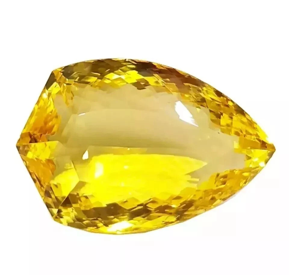 Fancy Cut Big Size 190+ Ct Yellow Topaz Loose Yellow Color For Pendent Gemstone - Image 2 of 4