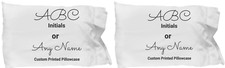 Custom Printed Initials or Any Name Set of 2 Pillow Cases