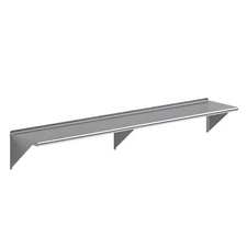18" x 96" Metal Shelf | NSF Stainless Steel Wall Mount Floating Shelving 