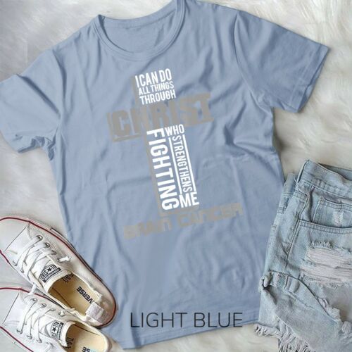 Camiseta unisex All Through Christ Brain Cancer Warrior Awareness - Imagen 3 de 11