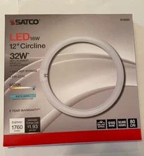 SATCO 12 Inch 16 Watt Circline T9 LED Lamp (32 Watt Replacement) - DAYLIGHT -