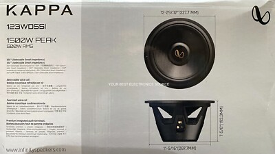 NEW Infinity KAPPA123WDSSI Kappa Series 12'' SVC Subwoofer, 2 or 4 Ohm Selectable