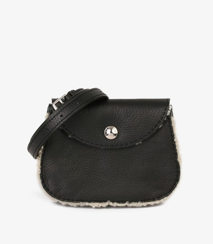 Hermès Black Shearling Belt Pouch