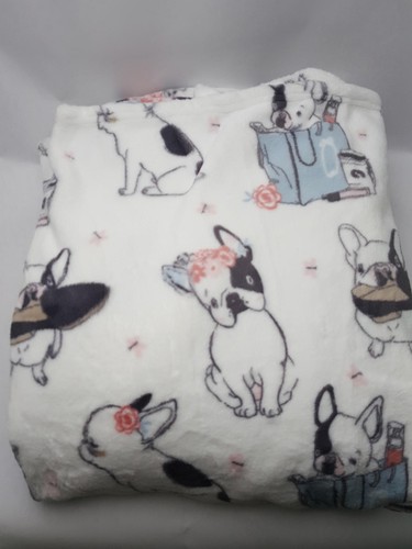 Frenchella Oversized Luxury Silky Blanket |50" x 70"|Frenchie Bulldog Boston Pug - 第 1/1 張圖片