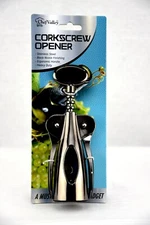 ChefValley Corkscrew Opener, Tina's kitchen favorite Gadget, Black Nickle Finish