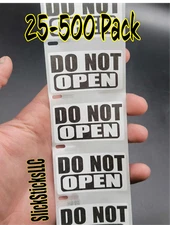 DO NOT OPEN stickers 25-500 Pack Label decal gag joke decal bulk lot