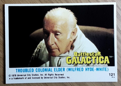 1978 Battlestar Galactica UK Edition Card 121 TROUBLED COLONIAL ELDER
