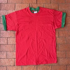Vintage Premier Sportswear Inc Large Red With Green Trim On Collar Made In USA