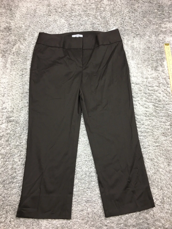 Pantalones de vestir recortados Classiques Entier para mujer talla 12 marrón entrepierna 25" Foto 3 de 4