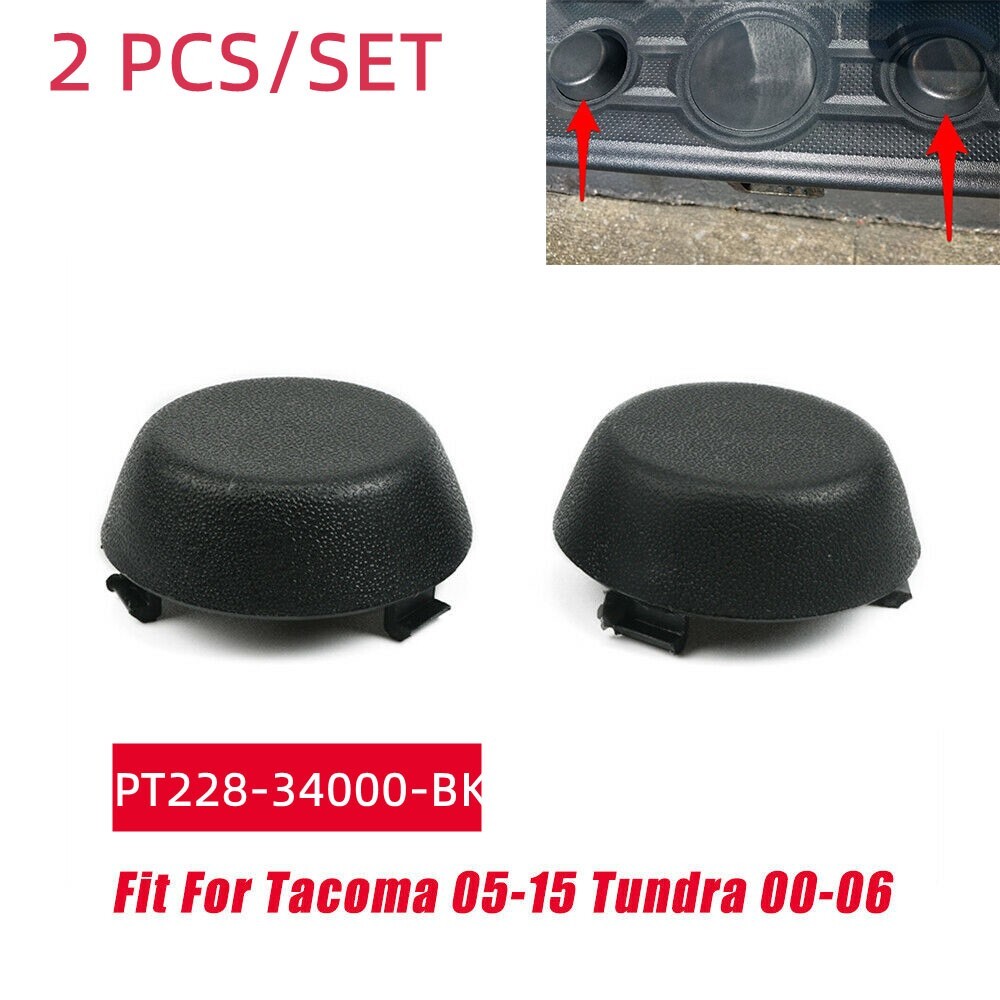 2X Rear Bumper Dome Hole/Bolt Caps Cover 52591-0C010 PT228-34000-BK SET ...