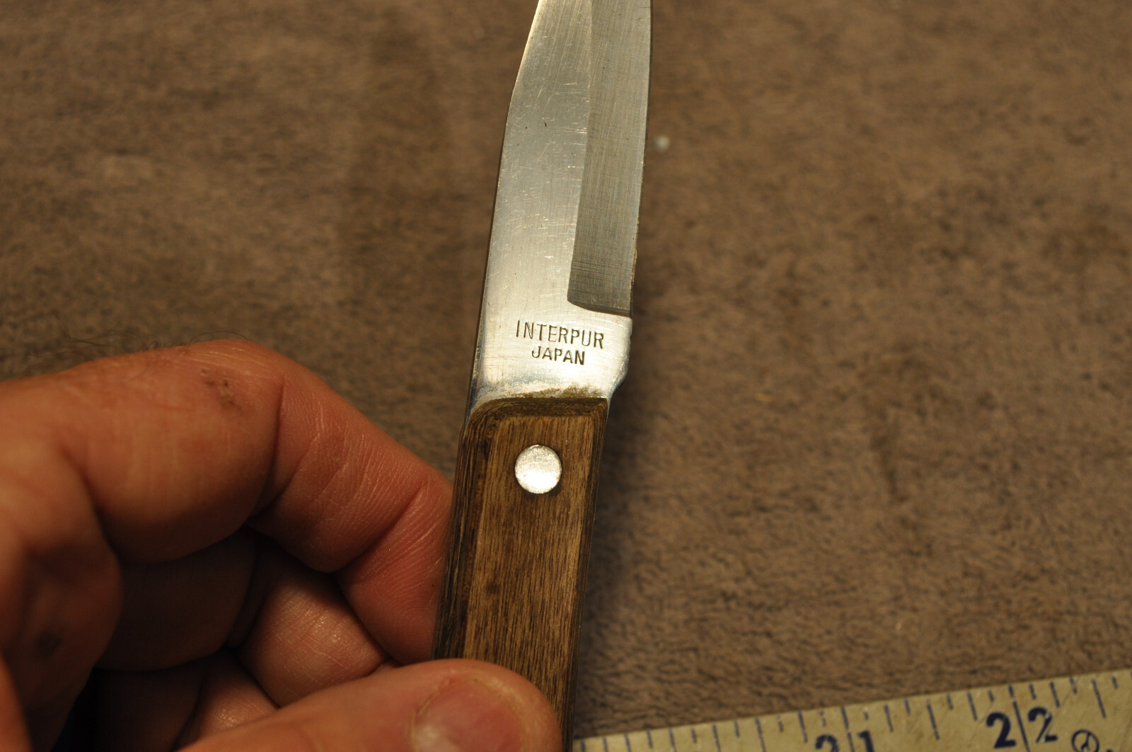 Interpur Paring Knife Full Tang 3" Stainless Steel Wood Handle Vintage Japan eBay