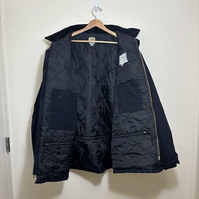 VTG Carhartt Jacket Sandstone Duck Arctic Quilt Lined C26 MDT Dark