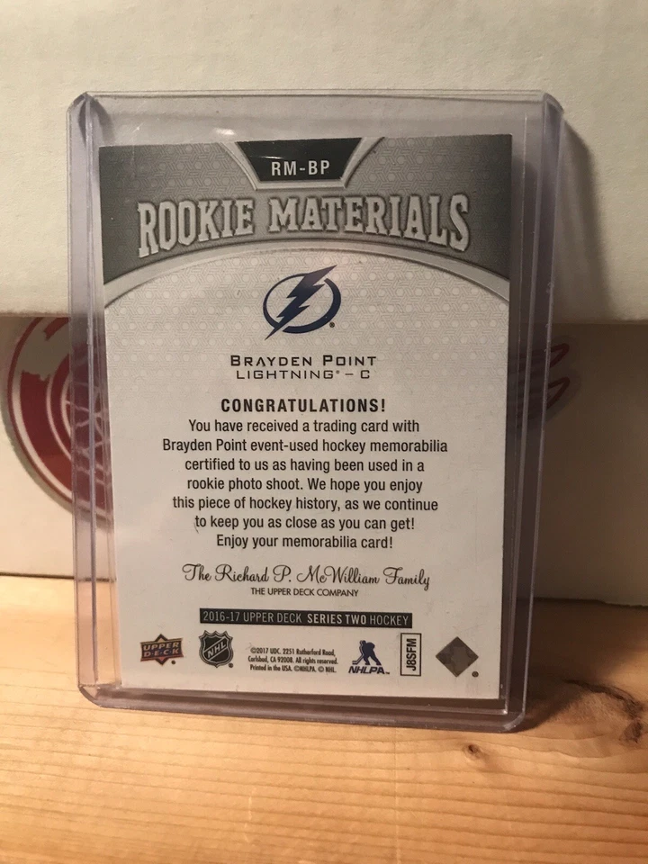 2016-17 Upper Deck Rookie Materials Brayden Point #RM-BP Rookie RC - Image 2 of 2