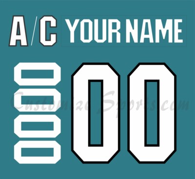 San Jose Sharks Customized Number Kit For 2015 Stadium Series Uniform