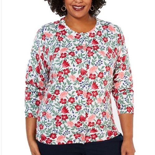 Karen Scott Floral Print Sweater 