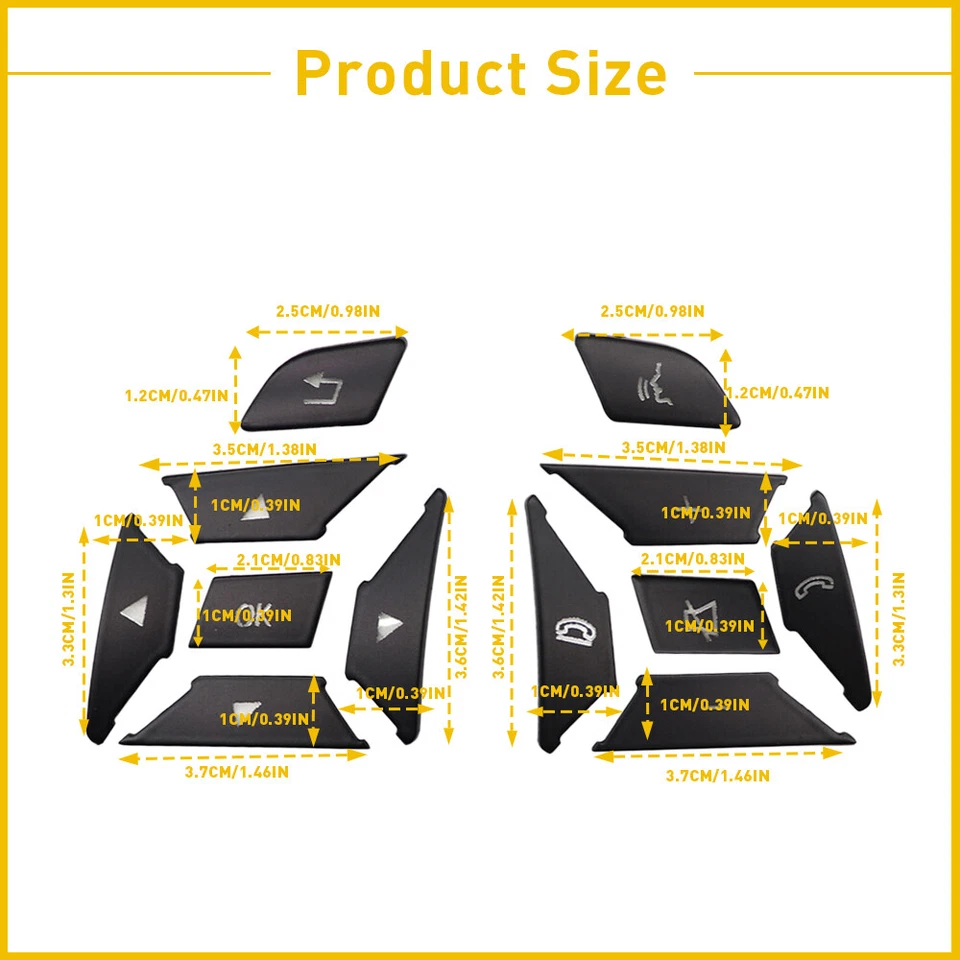 For Mercedes Benz E C G Class 2012-16 Interior Steering Wheel Button Cover Trim - Image 3 of 4