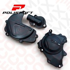 HONDA CRF450R CRF450RX POLISPORT ENGINE COVERS CLUTCH & IGNITION BLACK 2017-2025
