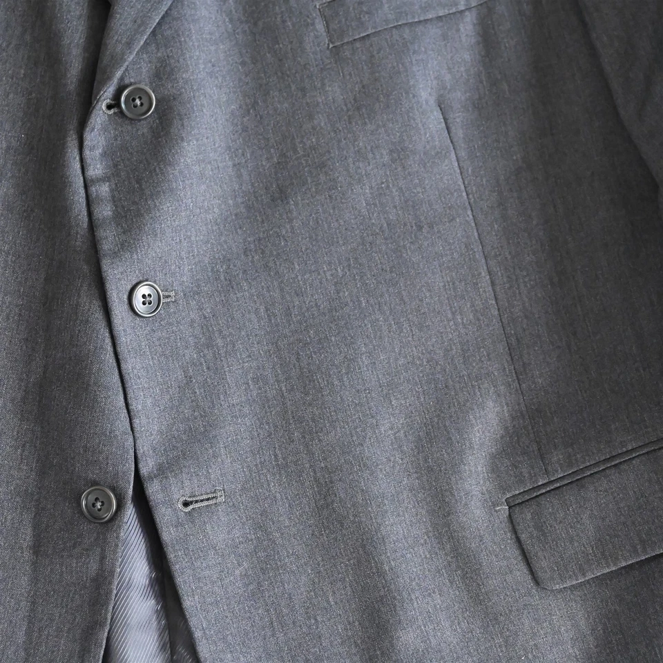 Linea Uomo Modern Fit 56R 48x30 Gray 100% Wool Mens Coat Jacket Pants Suit - Image 3 of 4