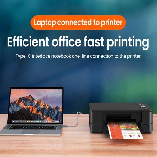 USB Type-C to USB B 2.0 Printer Cable Scanner Laptop Hot T4A4 - Picture 5 of 16