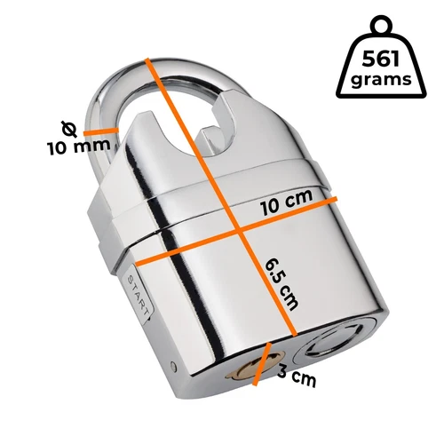 Heavy Duty Stainless Steel Waterproof Alarm Padlock with Keys - Outdoor Security - Picture 2 of 6