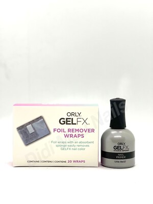 Orly Gel FX NAIL PRIMER 1.2 oz + Foil Remover Wraps 20pk