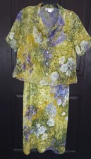 Womens 2 Piece Ultra Dress New York 12 Sundress and Shirt Good Condition 