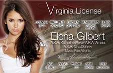 Elena Gilbert Katherine Pierce Amara Nina Dobrev VAMPIRE DIARIES Drivers License