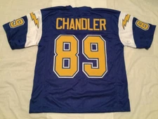 Wes Chandler UNSIGNED CUSTOM Sewn Stitched Blue Jersey - M, L, XL, 2XL