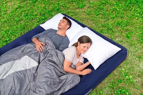 Doppelluftbett Aufblasbare Matratze 2 Personen Reise-Gästebettl 203x152x22cm - Bild 10 von 12