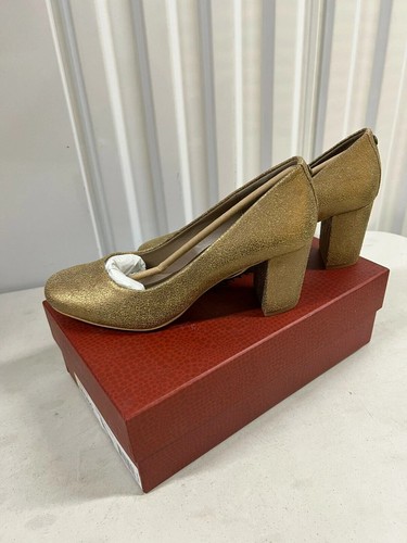 Donald Pliner Womens Parris Block Heel Pump Bronze PARRIS-T8 Size 9.5 - Picture 3 of 3