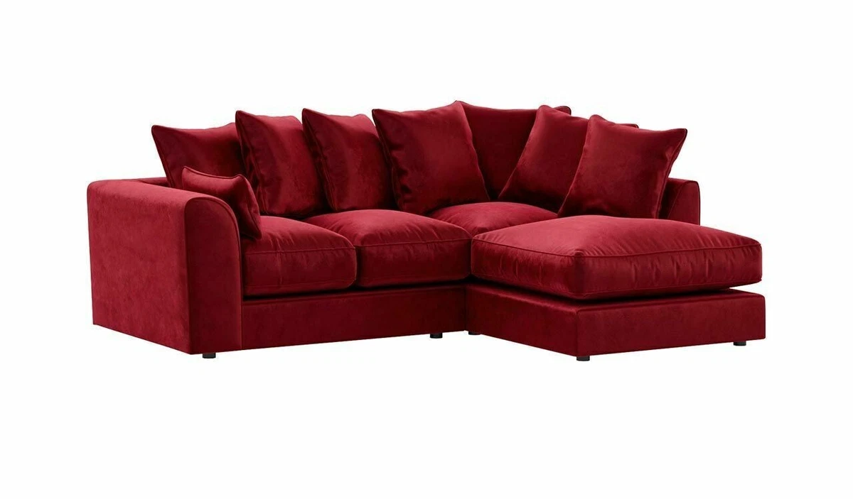 SOFA SALE red plush velvet rh corner sofa BRAND NEW soft seats .NEW