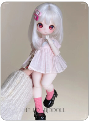 1/6 BJD Doll Full Set Bear Girl Cartoon Eyes Face Makeup Wig Flexible Joint Gift