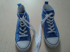 Mädchen Damen Stiefel CHUCKS Leinen Stoff Schuhe Stiefeletten Gr. 36 / 37 v. TCM