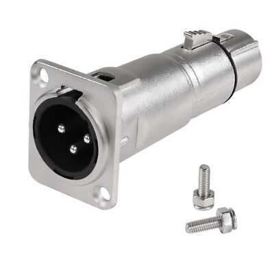 Xlr Male To Female Panel Mount Adapter 3pin Xlr Plug To Jack Mount Connector Xlr