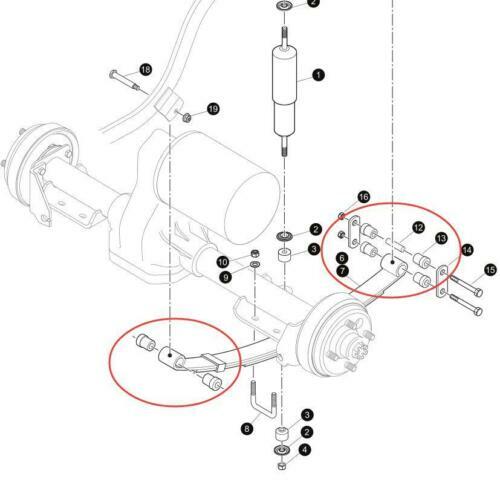 Leaf Spring Kit, Rear Heavy Duty, Fits E-Z-Go RXV 08 W/ Bushings, Red Hawk - Foto 7