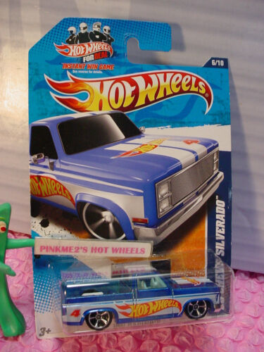 VHTF 2011 Hot Wheels '83 CHEVY SILVERADO pickup truck #156∞ racing blue∞protecto - Picture 1 of 4