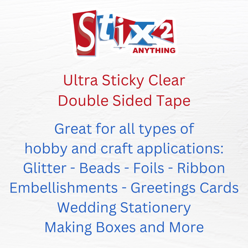 Stix2 Ultra Sticky Clear Double Sided Tape Ultra Strong, 12mm Wide 16mtrs Long - Picture 3 of 7