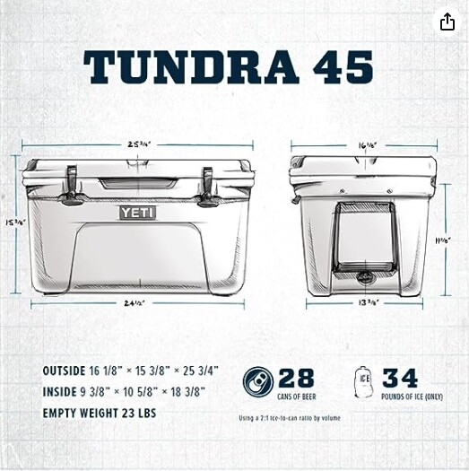 Yeti Tundra 45 Hard Cooler - Desert Tan 14394530463| eBay