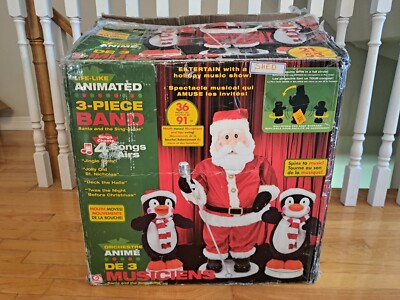 Gemmy Christmas Life Like 3 PC Singing Dancing Animated Santa