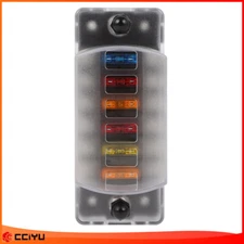 Universal Blade Fuse Box Holder Block 6 Way 12V 100A W/Negative For Car Marine