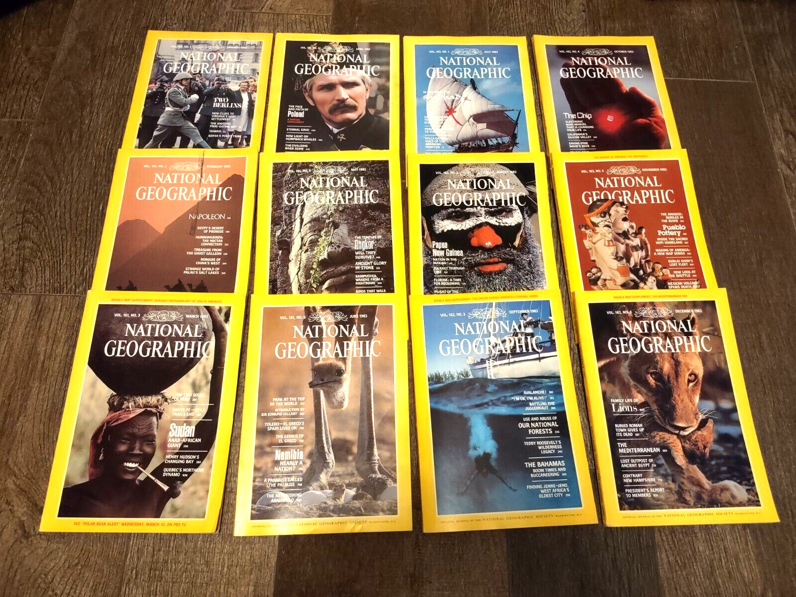 VTG 1982 National Geographic Magazine Lot of 12 (No Maps/Inserts)