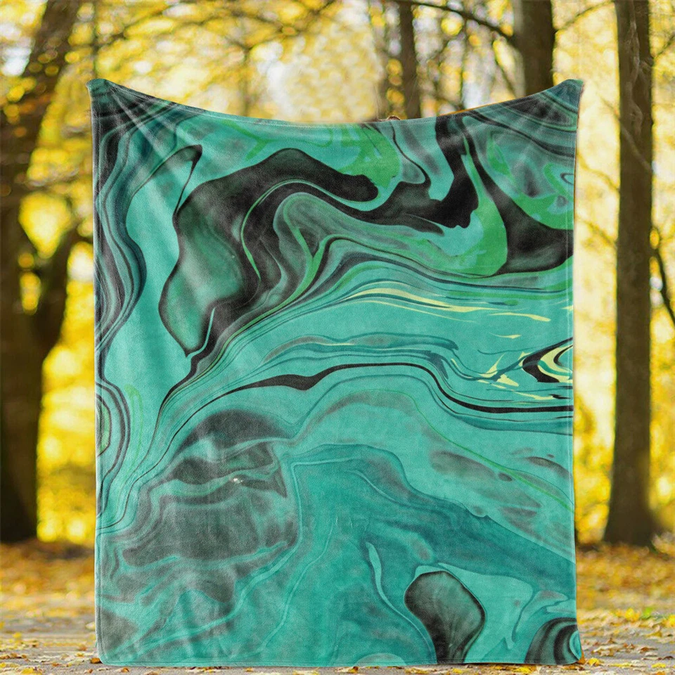 Marbled Marbling Bedspread Sofa Throw Blanket Holiday Christmas Birthday Gift - Image 3 of 4
