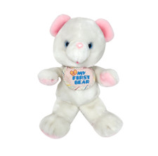 VINTAGE AMTOY MY FIRST TEDDY BEAR WHITE W/ PINK EARS STUFFED ANIMAL PLUSH TOY