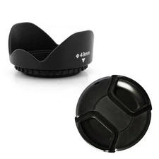 49mm Flower Petal Lens Hood and Cap for Sony Nex c3 nex 7 nex 5n nex 3 Nex5 NEW