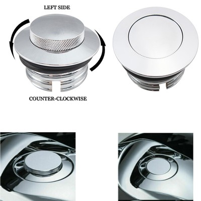 Chrome Flush Pop Up Reservoir Vented Fuel Tank Gas Cap For  1982-up Harley Model
