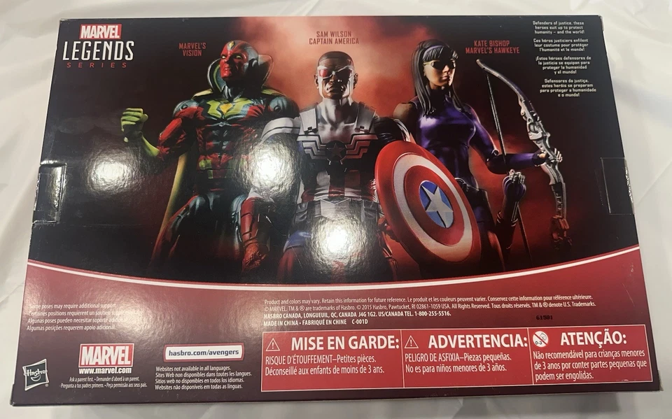 Marvel Legends Pack de 3 Avengers Vision, Sam Wilson Capitán, América, Kate Bishop Foto 2 de 4
