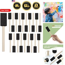 Foam Paint Brushes Set 20 Pcs 1 Inch Reusable Craft Paint Staining Varnishing