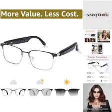 Bluetooth Audio Smart Glasses, Blue Light Glasses for Women Men, Remote Shoot...